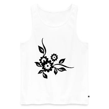 Fleurs noires - Débardeur bio Premium Homme - blanc - Devant - Michal (187cm)