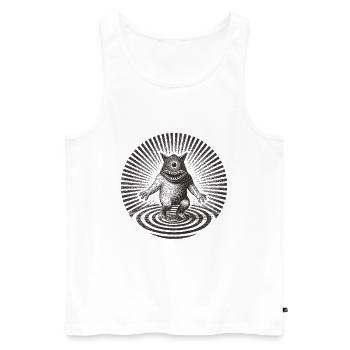 Ascendances démoniaques intérieures - Débardeur bio Premium Homme - blanc - Devant - Michal (187cm)