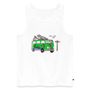 Italien Camper Motiv Vanlife Camping Urlaub - Männer Premium Bio Tank Top - Weiß - Vorne - Michal (187cm)