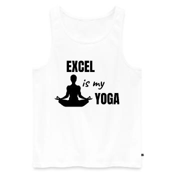Excel est mon yoga - Cadeau drôle de bureau - Débardeur bio Premium Homme - blanc - Devant - Michal (187cm)