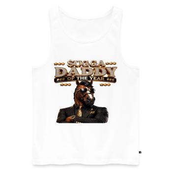 Sugga papa cheval en costume - Débardeur bio Premium Homme - blanc - Devant - Michal (187cm)