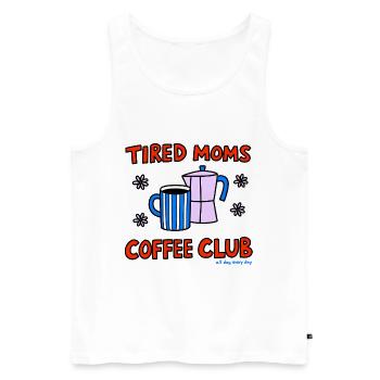 Le club de café de maman fatiguée - Débardeur bio Premium Homme - blanc - Devant - Michal (187cm)