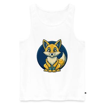 Logo clipart de la mascotte de Fox Kawaii - Débardeur bio Premium Homme - blanc - Devant - Michal (187cm)