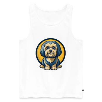 Havanesischer Hund Kawaii Maskottchen Cartoon Clipart Logo - Männer Premium Bio Tank Top - Weiß - Vorne - Michal (187cm)