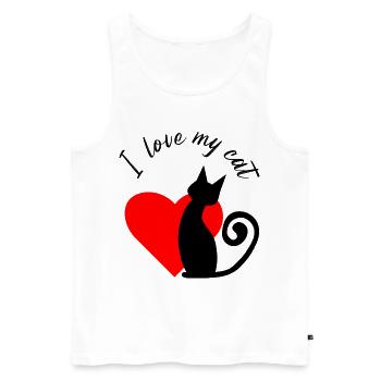 Fragmented heart in red - Men's Premium Organic Tank Top - white - Front - Michal (187cm)