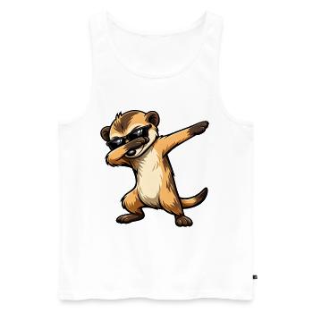 Tamponnage de suricate - Débardeur bio Premium Homme - blanc - Devant - Michal (187cm)