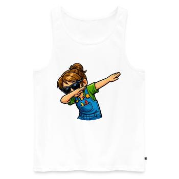 Enseignante de maternelle en dabing - Débardeur bio Premium Homme - blanc - Devant - Michal (187cm)