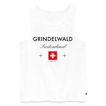 Grindelwald, Suisse, Coordonnées Souvenir de voyage - Débardeur bio Premium Homme - blanc - Devant - Michal (187cm)