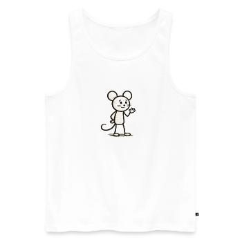 Illustration de personnage de souris agitée - Débardeur bio Premium Homme - blanc - Devant - Michal (187cm)