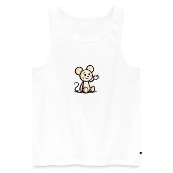 Souris câline qui agite - Débardeur bio Premium Homme - blanc - Devant - Michal (187cm)