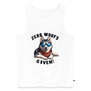 Zero Woofs reçoit un gadget cool pour le design de chien husky - Débardeur bio Premium Homme - blanc - Devant - Michal (187cm)