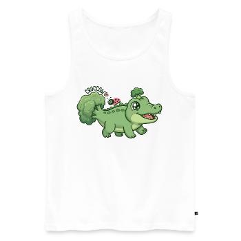 Crocoli brocoli mignon, crocoli - Débardeur bio Premium Homme - blanc - Devant - Michal (187cm)