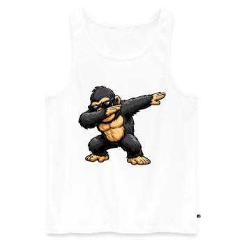 Dabbing Gorilla - Men's Premium Organic Tank Top - white - Front - Michal (187cm)