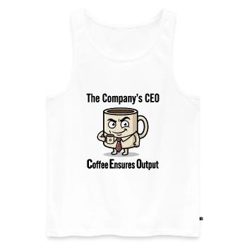 CEO Coffee Mug -Coffe Ensures output - Men's Premium Organic Tank Top - white - Front - Michal (187cm)