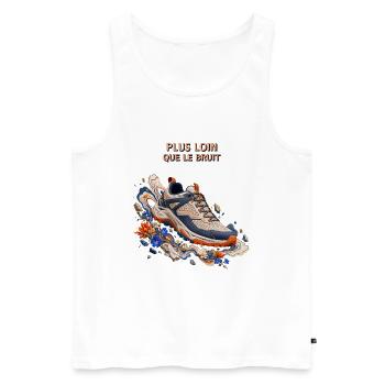 Plus loin que le bruit - Débardeur bio Premium Homme - blanc - Devant - Michal (187cm)