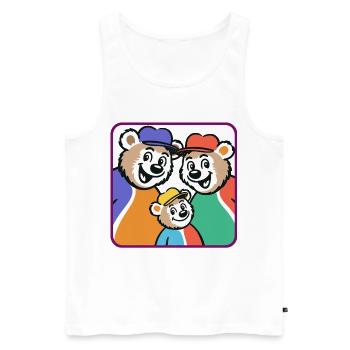 Bärenfamilie in bunten Farben - Männer Premium Bio Tank Top - Weiß - Vorne - Michal (187cm)
