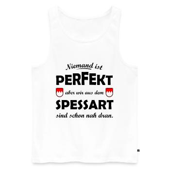 Rote Spessart Schildformen mit Weißzacken - Männer Premium Bio Tank Top - Weiß - Vorne - Michal (187cm)