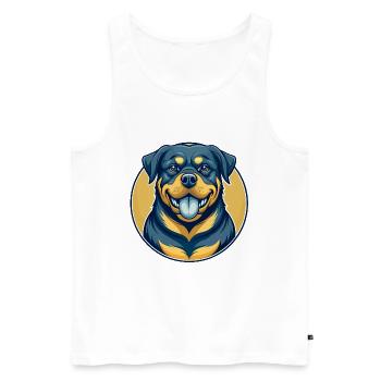 Rottweiler Hund Kawaii Maskottchen Cartoon Clipart Logo - Männer Premium Bio Tank Top - Weiß - Vorne - Michal (187cm)