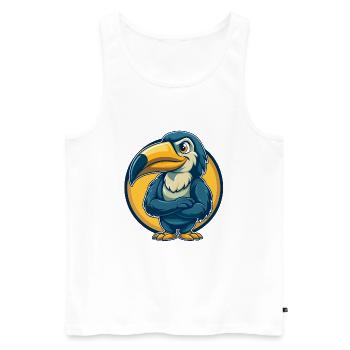 Toucan Kawaii Maskottchen Cartoon Clipart Logo Abzeichen - Männer Premium Bio Tank Top - Weiß - Vorne - Michal (187cm)