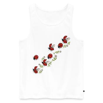 Envol De Coccinelles Et Fleurs Nature Champêtre - Débardeur bio Premium Homme - blanc - Devant - Michal (187cm)