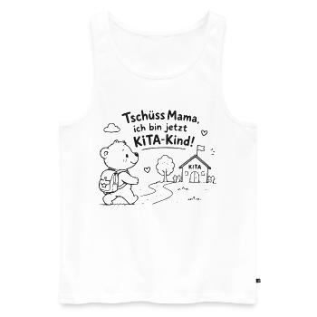 Kita Abschied Abenteuer Bär - Männer Premium Bio Tank Top - Weiß - Vorne - Michal (187cm)