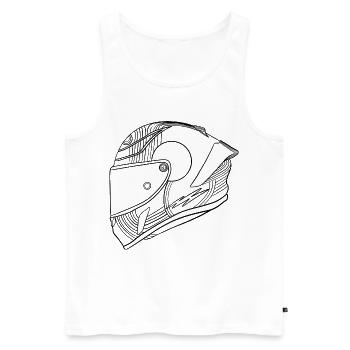 Schwarz Helm - Visier  - Männer Premium Bio Tank Top - Weiß - Vorne - Michal (187cm)