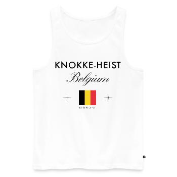 Knokke Heist Belgium Coordinates Travel Souvenir - Men's Premium Organic Tank Top - white - Front - Michal (187cm)