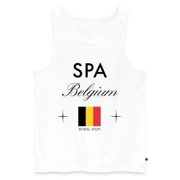 Spa Belgium Coordine le souvenir de voyage - Débardeur bio Premium Homme - blanc - Devant - Michal (187cm)