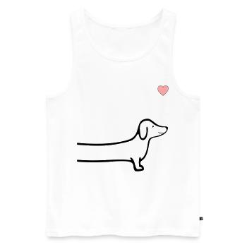 Dachshund Heart Dogs - Men's Premium Organic Tank Top - white - Front - Michal (187cm)