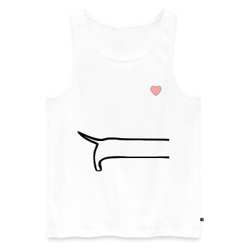 Minimalist Dog Back - Men's Premium Organic Tank Top - white - Front - Michal (187cm)