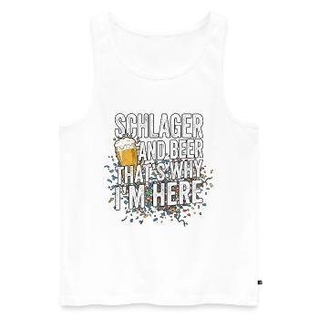 Schlager Und Bier - Männer Premium Bio Tank Top - Weiß - Vorne - Michal (187cm)