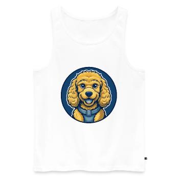 Poodle Dog Kawaii Mascot Cartoon Clipart Logo - Men's Premium Organic Tank Top - white - Front - Michal (187cm)