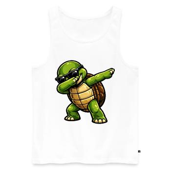 Dabbing Schildkröte - Männer Premium Bio Tank Top - Weiß - Vorne - Michal (187cm)