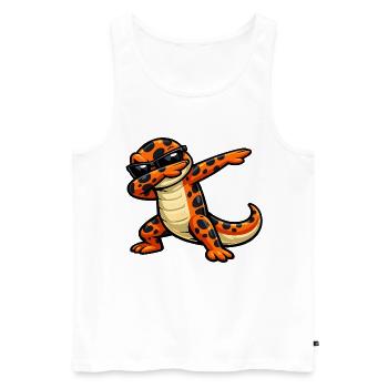 Dabbing Salamander - Männer Premium Bio Tank Top - Weiß - Vorne - Michal (187cm)