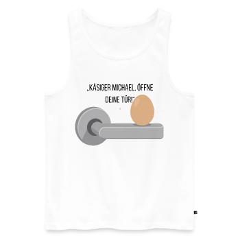 Käsiger Michael T-Shirt - Männer Premium Bio Tank Top - Weiß - Vorne - Michal (187cm)
