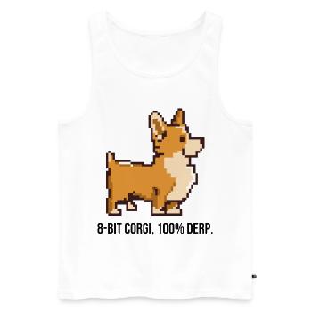 8-Bit Pixel Corgi T-Shirt - Männer Premium Bio Tank Top - Weiß - Vorne - Michal (187cm)