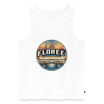Retro Florence Duomo Arno River Abzeichen - Männer Premium Bio Tank Top - Weiß - Vorne - Michal (187cm)