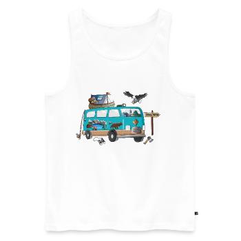 Outdoor Stay Wild Camper Motiv Vanlife Camping - Männer Premium Bio Tank Top - Weiß - Vorne - Michal (187cm)
