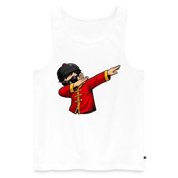Dabbing Chinese - Männer Premium Bio Tank Top - Weiß - Vorne - Michal (187cm)