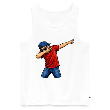Dabbing Americans - Men's Premium Organic Tank Top - white - Front - Michal (187cm)