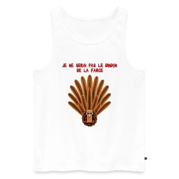Dindon de Thanksgiving  - Débardeur bio Premium Homme - blanc - Devant - Michal (187cm)