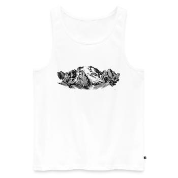 Marmolada Silhouette Queen of the Dolomites Peaks - Men's Premium Organic Tank Top - white - Front - Michal (187cm)