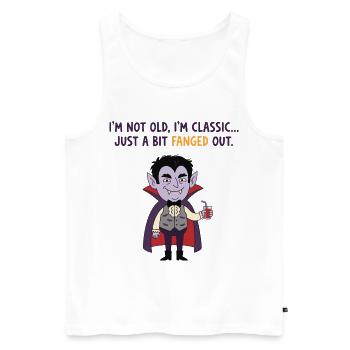 Hier für die Süßigkeiten, Halloween-Kleidung, Mama - Männer Premium Bio Tank Top - Weiß - Vorne - Michal (187cm)