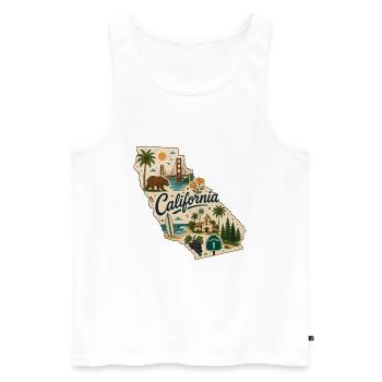 California Vintage State Travel Aufkleber - Männer Premium Bio Tank Top - Weiß - Vorne - Michal (187cm)