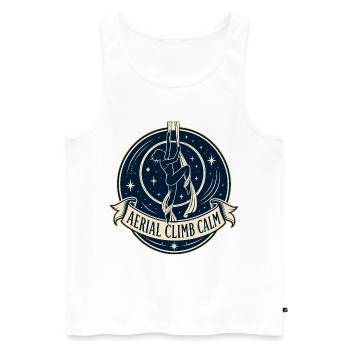 AERIAL CLIMB CALM - Männer Premium Bio Tank Top - Weiß - Vorne - Michal (187cm)