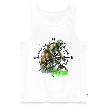 Mtb - Männer Premium Bio Tank Top - Weiß - Vorne - Michal (187cm)