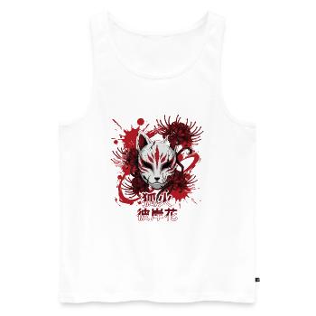 Fuchsmaske im roten Feuerkreis - Männer Premium Bio Tank Top - Weiß - Vorne - Michal (187cm)