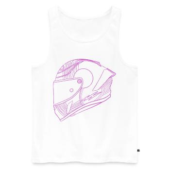 Helm - Männer Premium Bio Tank Top - Weiß - Vorne - Michal (187cm)