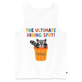 Waschbär im Mülleimerversteck - Männer Premium Bio Tank Top - Weiß - Vorne - Michal (187cm)