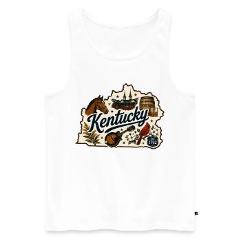 Vintage-Kentucky Bluegrass-Bourbon-Aufkleber - Männer Premium Bio Tank Top - Weiß - Vorne - Michal (187cm)